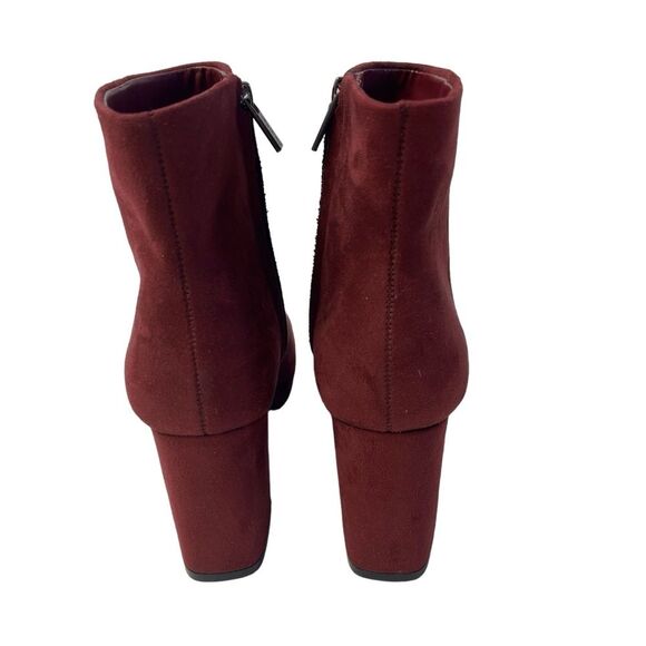 Calvin Klein Suede Ankle Dress Boot Burgundy Size 7.5” - Picture 5 of 10